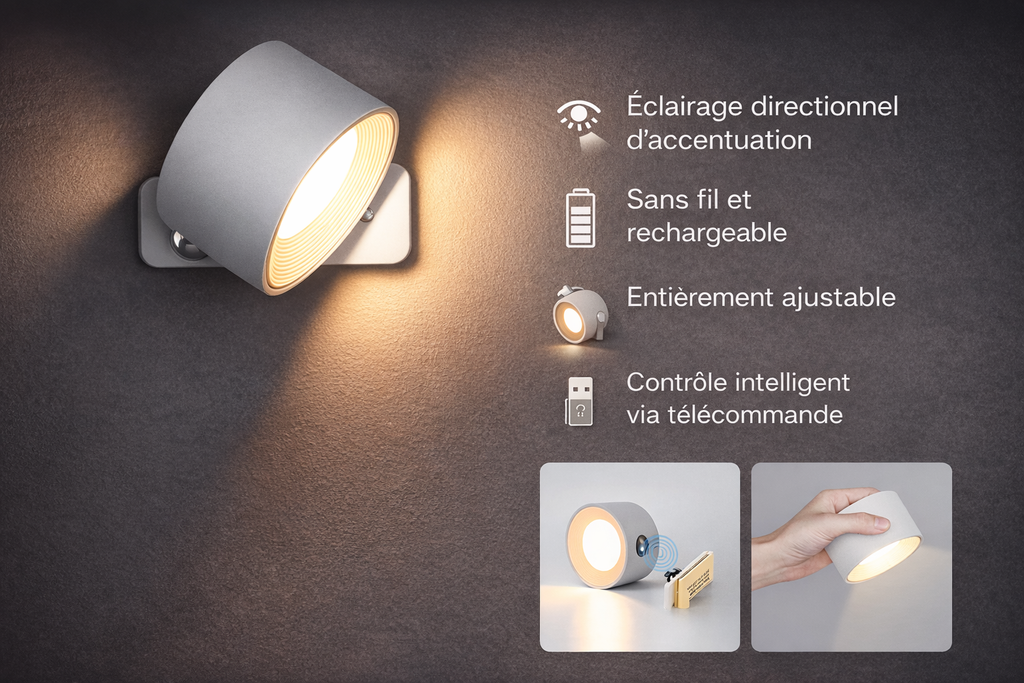 Lampe murale LED rechargeable