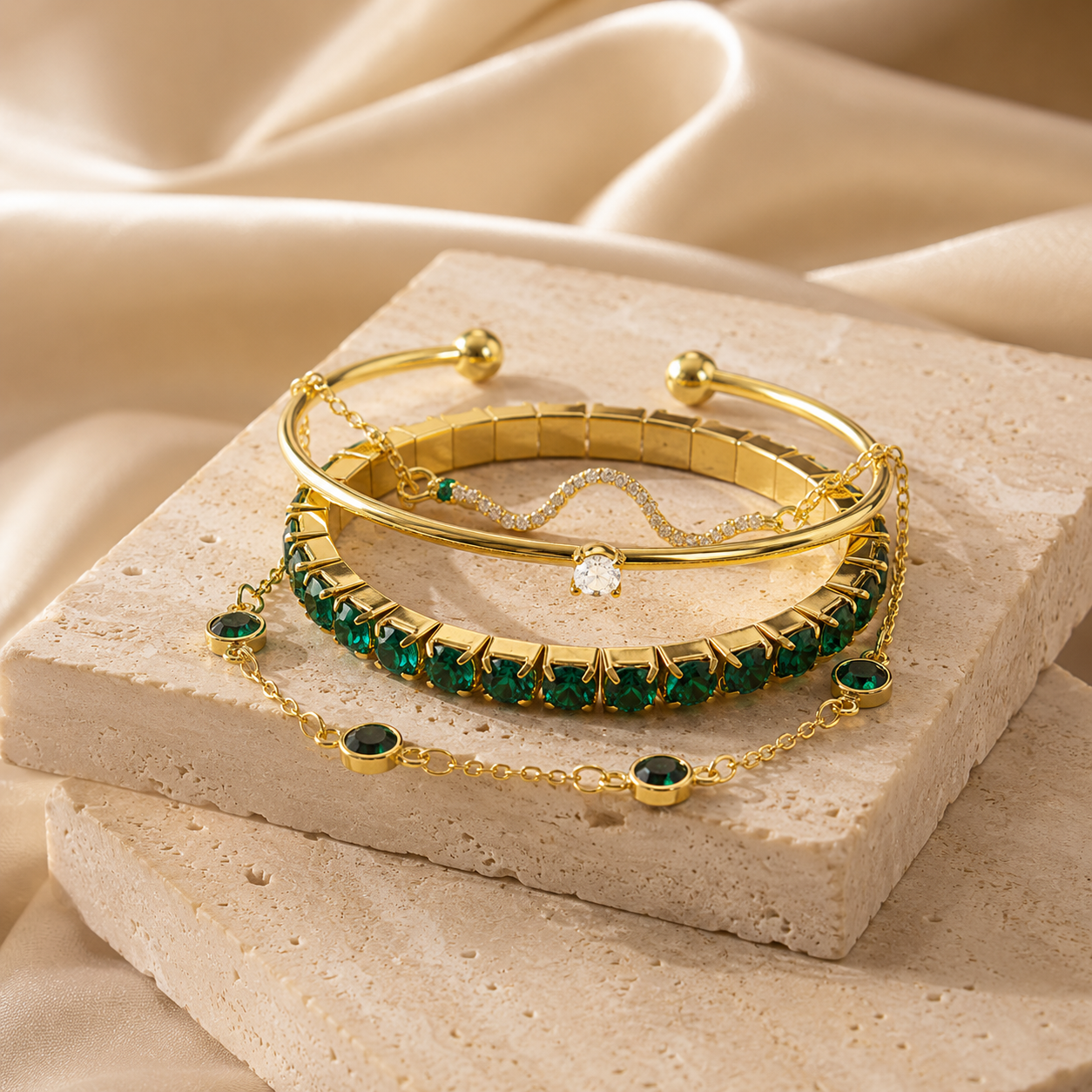 Bracelets Éclat d’Émeraude